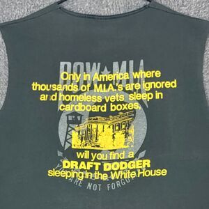 POW MIA Veterans T-Shirt Mens Large Black Sleeveless Draft Dodger in White House